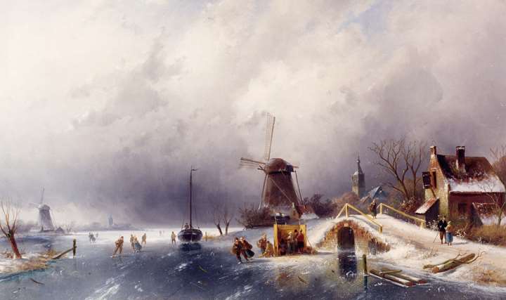 Skaters in a Winter Landscape, Holland